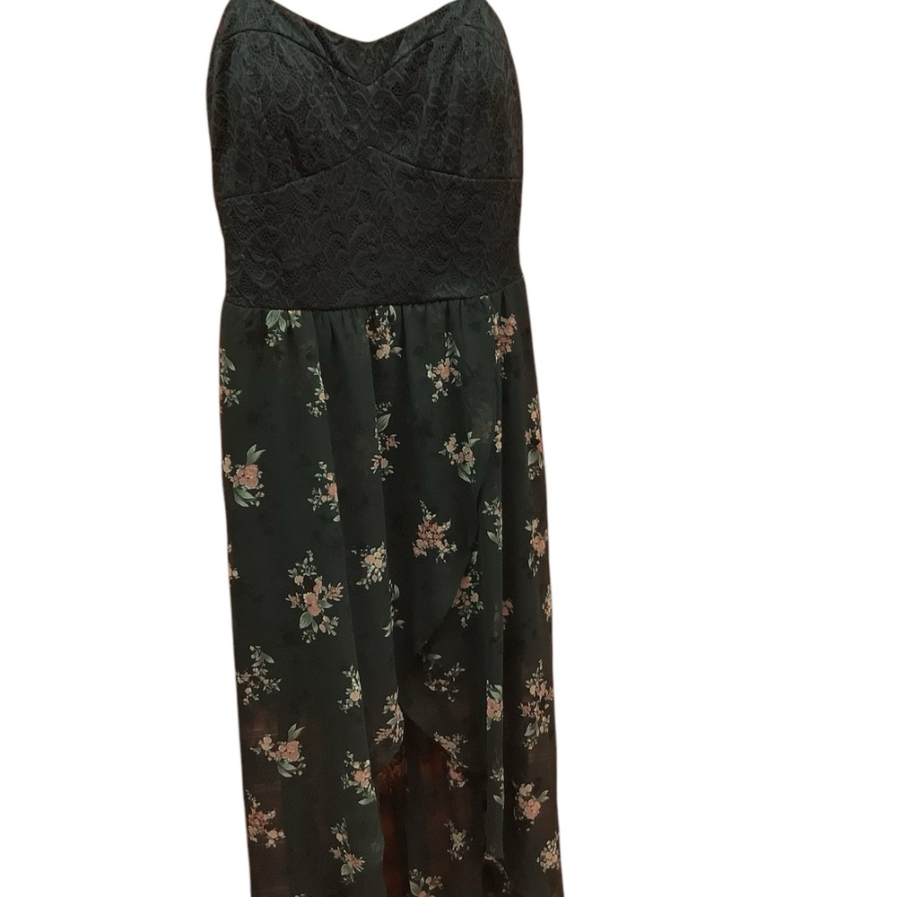 Lily Rose Long Black Floral Dress